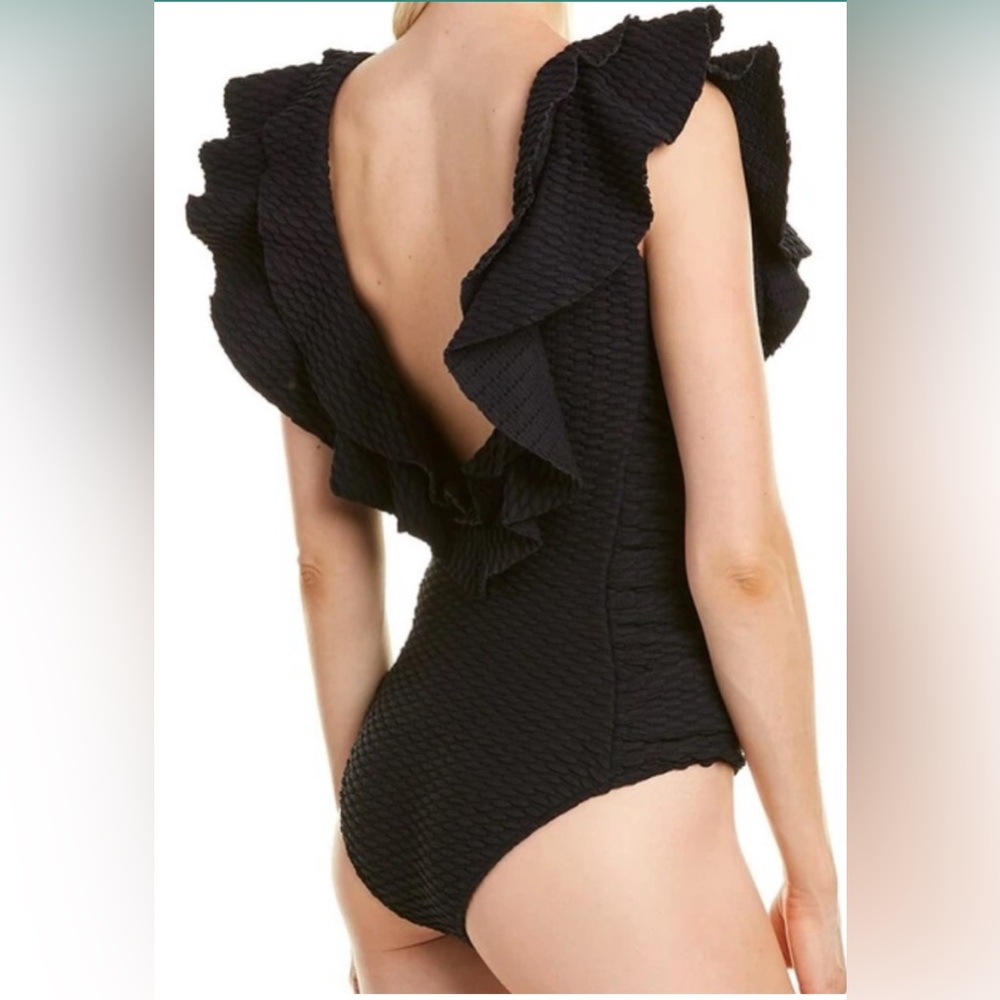 DEVON WINDSOR Elegant Black Textured One Piece - Picture 5 of 7